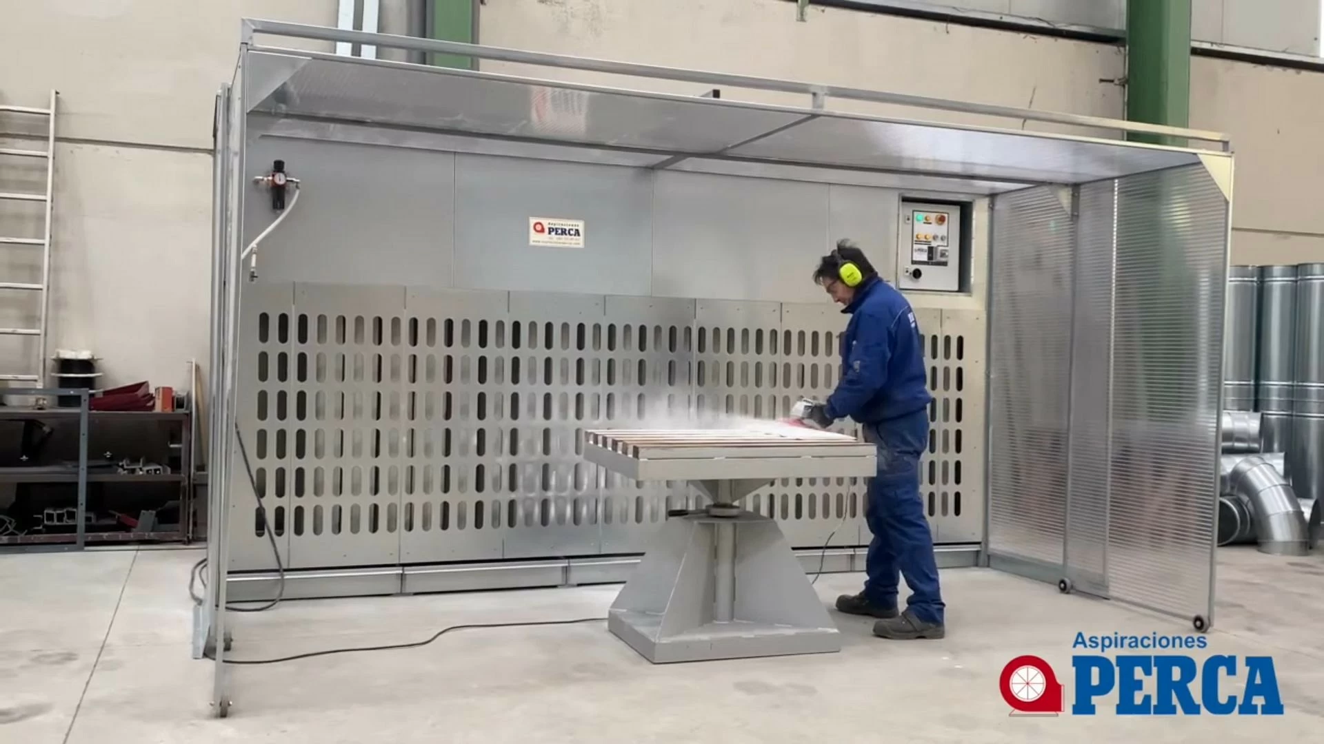 Cabinas de aspiración frontal por mangas filtrantes con limpieza automática por aire comprimido mode